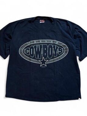 Vintage 1990s Dallas Cowboys Navy Blue Graphic Tee XXL